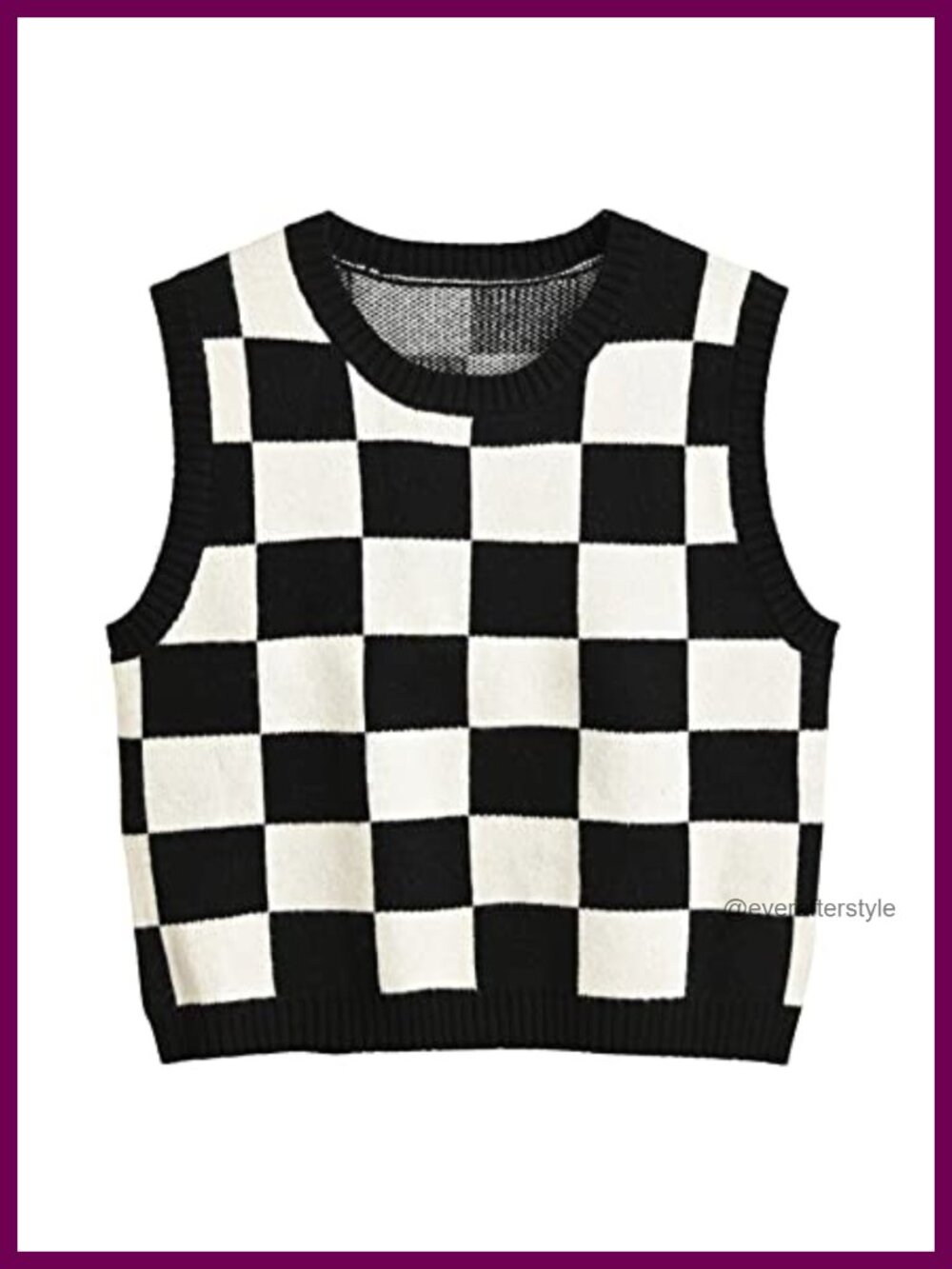 Sleeveless Knitted Crop Sweater Vest V-Neck Preppy Tank Top